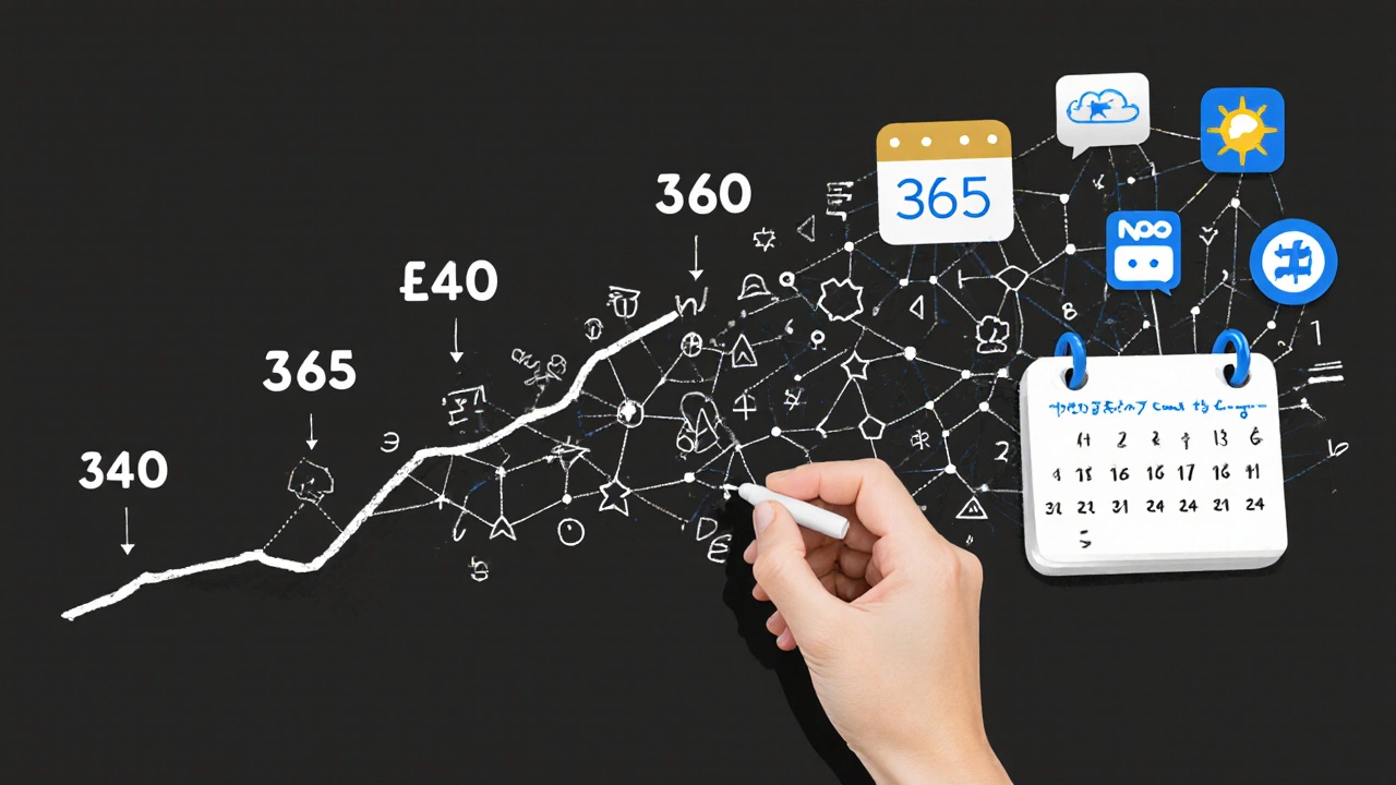 A chalkboard diagram evolving from a simple line into a complex code structure over time.