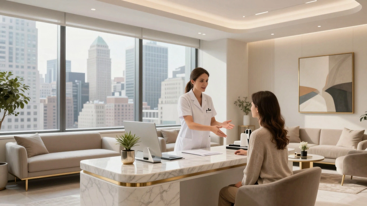 Luxury plastic surgery clinic with wealthy clients