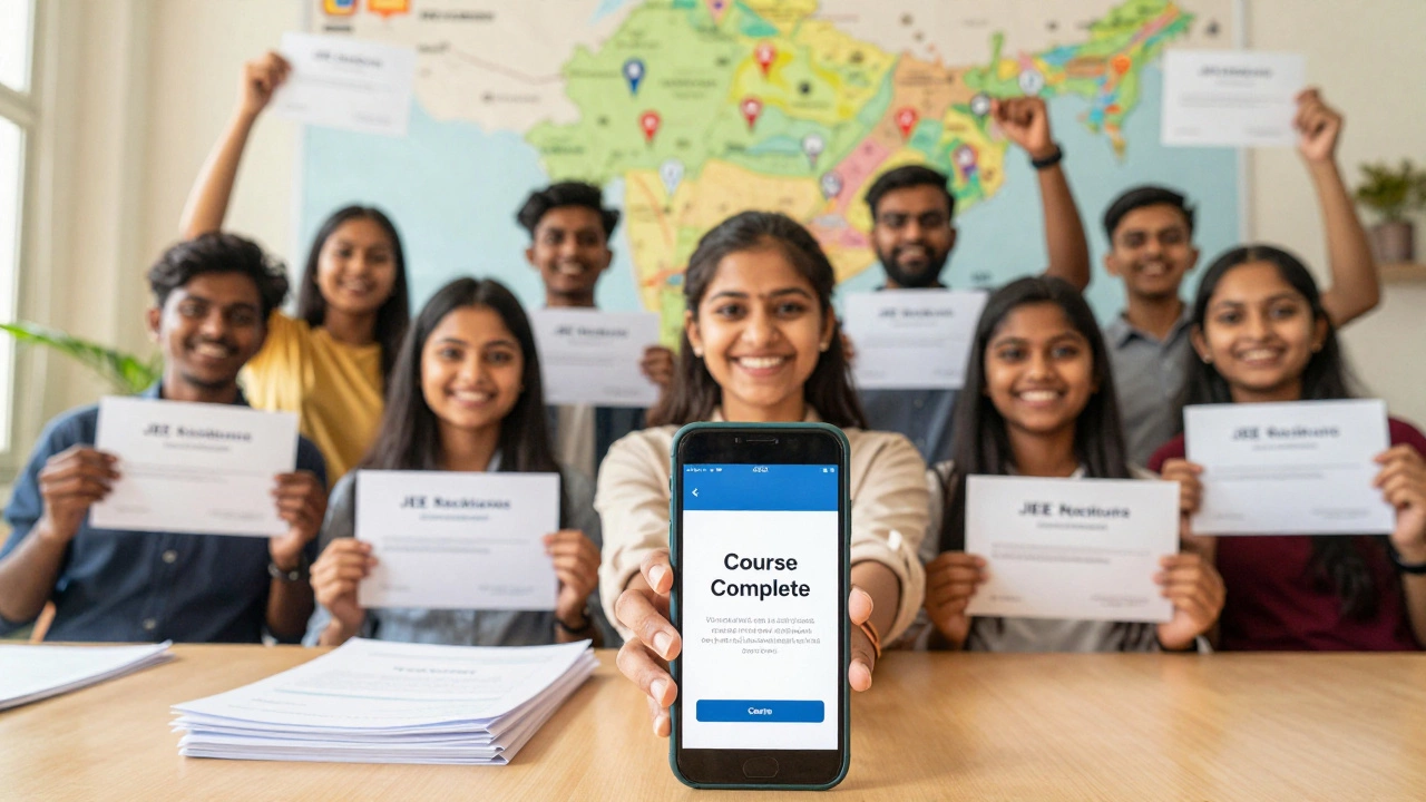 Students celebrating exam success with affordable study materials