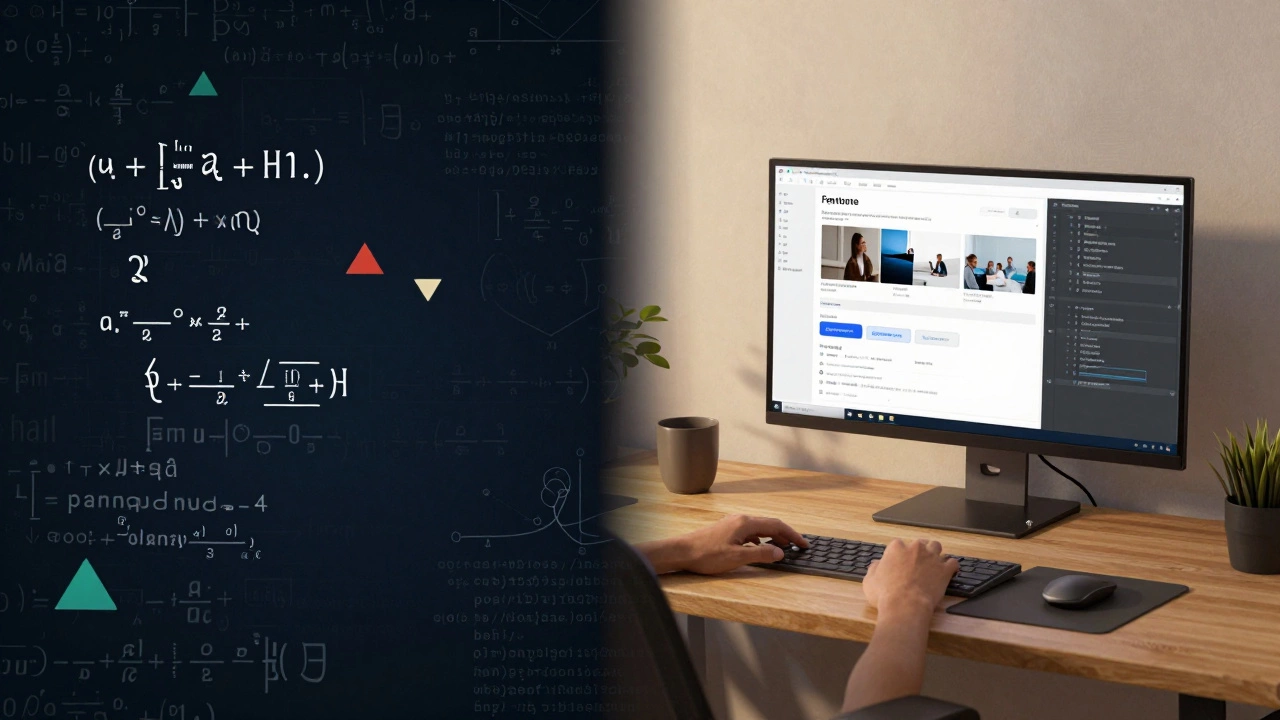 Contrast between complex math and simple web design